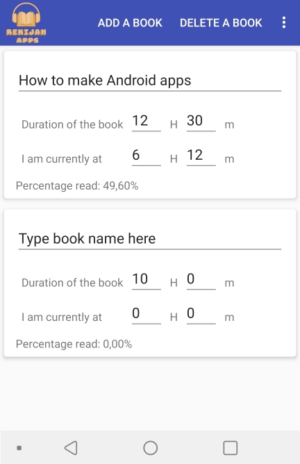 Audio Book calculator screenshot