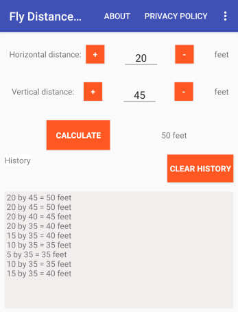 Fly distance helper screenshot